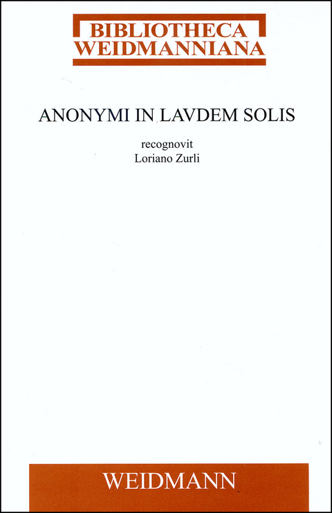 Anonymi In laudem Solis - 