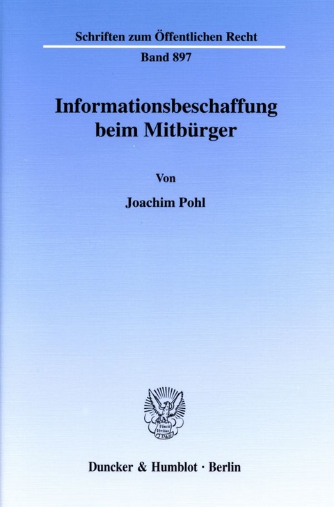 Informationsbeschaffung beim Mitbürger. - Joachim Pohl