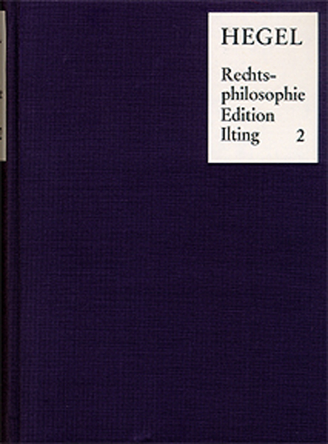 Vorlesungen über Rechtsphilosophie 1818-1831 / Band 2 - Georg Wilhelm Friedrich Hegel