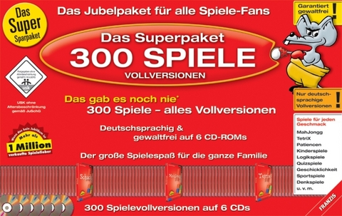 Das Superpaket 300 Spiele, Vollversionen, 6 CD-ROMs