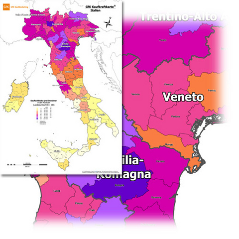 GfK Kaufkraftkarte Italien 2007