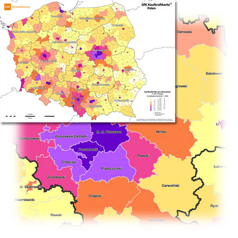 GfK Kaufkraftkarte Polen 2007