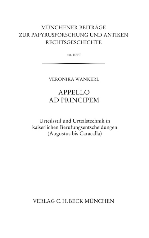 Appello ad principem - Veronika Wankerl