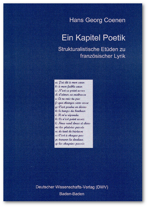 Ein Kapitel Poetik - Hans G Coenen