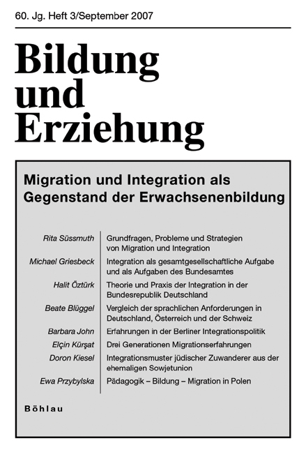 Bildung und Erziehung / Migration und Integration als Gegenstand der Erwachsenenbildung - 