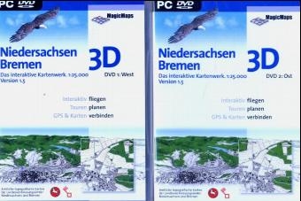 Niedersachsen/Bremen 3D. Das interaktive Kartenwerk. Set: DVD 1 + 2.