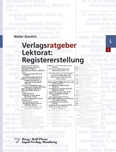 Verlagsratgeber Lektorat: Registererstellung - Walter Greulich