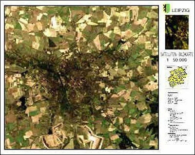 Leipzig - Satellitenbildkarte 1: 50.000