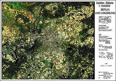Berlin und Umgebung - Satellitenbildkarte - 