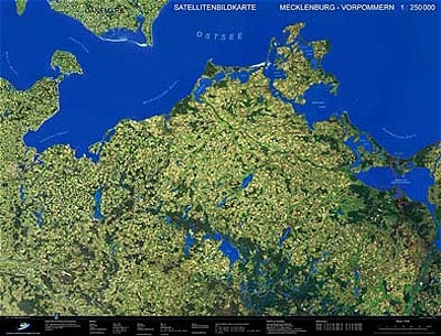 Mecklenburg-Vorpommern - Satellitenbildkarte