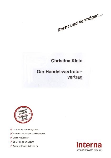 Der Handelsvertretervertrag - Christina Klein