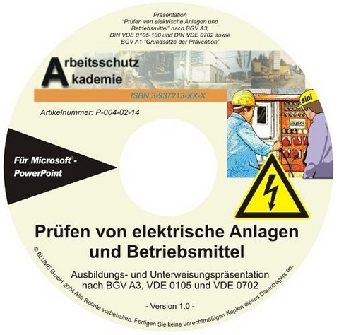 Prüfen von elektrischen Anlagen und Betriebsmitteln, ppt-Präsentation auf CD - Matthias Hucke