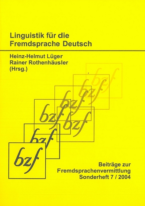 Linguistik für die Fremdsprache Deutsch - 