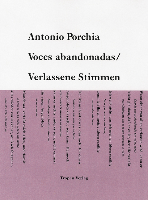 Voces abandonadas /Verlassene Stimmen - Antonio Porchia