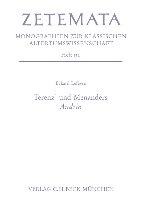 Terenz' und Menanders Andria - Eckard Lefèvre