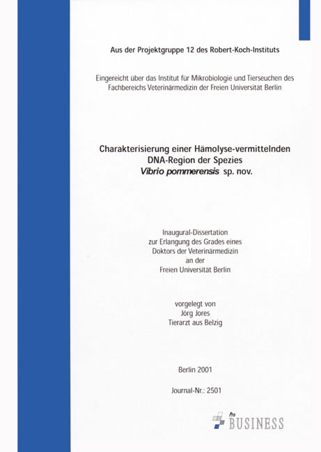 Charakterisierung einer Hämolyse-vermittelnden DNA-Region der Spezies - Jörg Jores