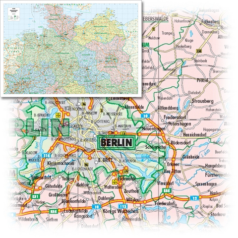 BACHER Verwaltungskarte Norddeutschland Maßstab 1:300000, Sonderausgabe als großformatiger Digitaldruck, Papierkarte gerollt