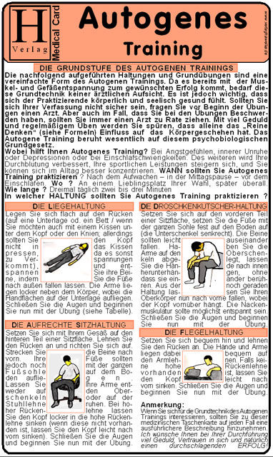 Autogenes Training - Medical Card