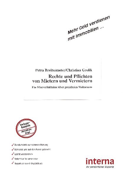 Rechte und Pflichten von Mietern und Vermietern - Petra Breitsameter, Christian Grolik