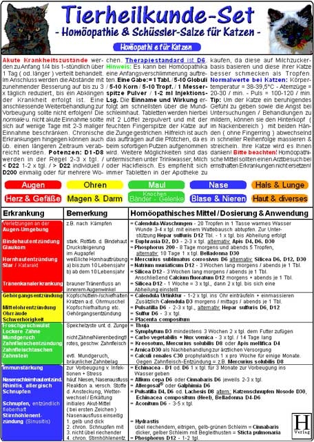 Homöopathie & Schüssler Salze für Katzen - Tierheilkunde-Karten Set