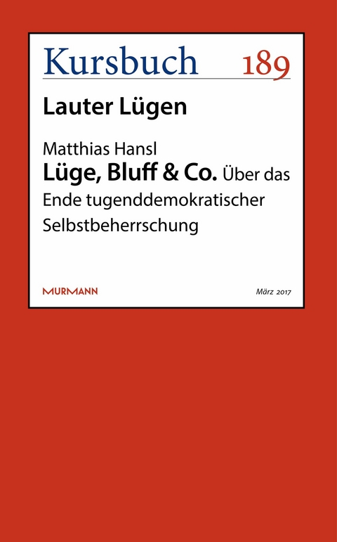 Lüge, Bluff & Co. -  Matthias Hansl