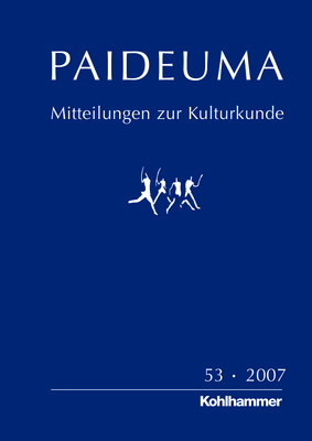 Paideuma. Mitteilungen zur Kulturkunde - 