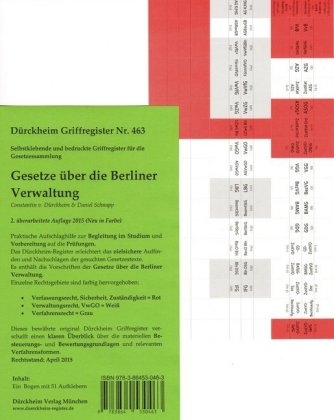 Berliner Verwaltung, Dürckheim-Griffregister Nr. 463 - Daniel Schnapp