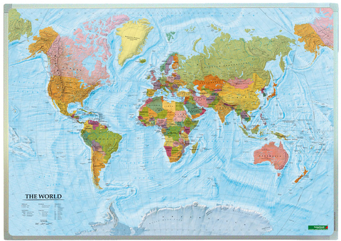 Wandkarte: The World, international, Markiertafel 1:40.000.000 - 