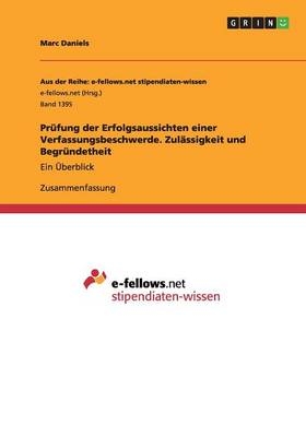 PrÃ¼fung der Erfolgsaussichten einer Verfassungsbeschwerde. ZulÃ¤ssigkeit und BegrÃ¼ndetheit - Marc Daniels