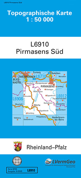 TK50 L6910 Pirmasens-Süd -  Landesamt für Vermessung und Geobasisinformation Rheinland-Pfalz