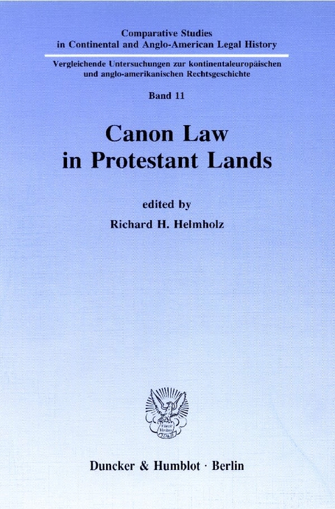 Canon Law in Protestant Lands. - 