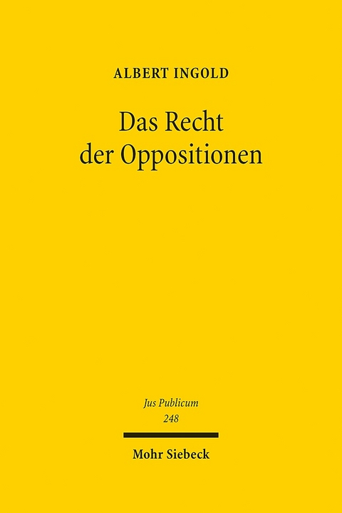 Das Recht der Oppositionen - Albert Ingold