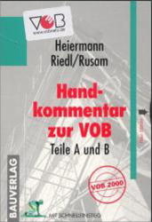 Handkommentar zu VOB - Wolfgang Heiermann, Richard Riedl, Martin Rusam