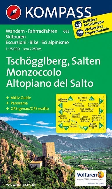 KOMPASS Wanderkarte Tschögglberg - Salten /Monzoccolo - Altopiano del Salto - 