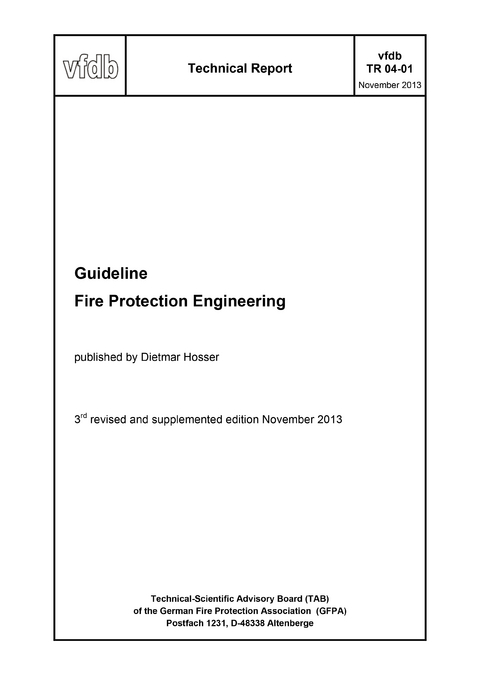 Guideline Fire Protection Engineering - Dietmar Hosser