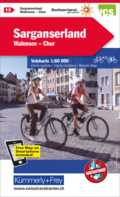 Sarganserland - Walensee - Chur Nr. 13 Velokarte 1:60 000