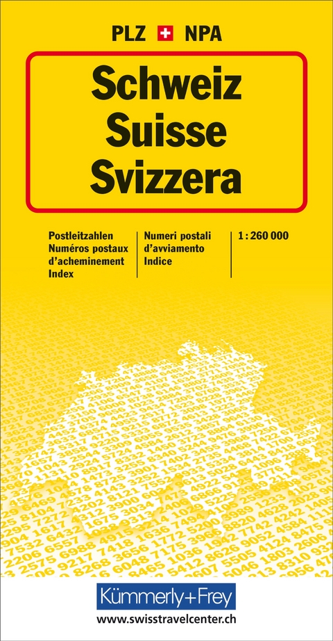 Kümmerly+Frey Schweiz, Postleitzahlenkarte 1:260.000