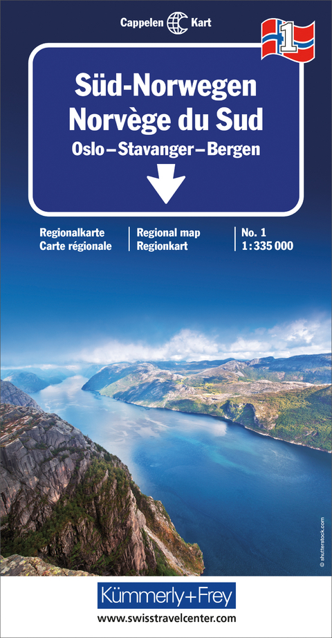 Süd-Norwegen Nr. 01 Regionalkarte Norwegen 1:335 000