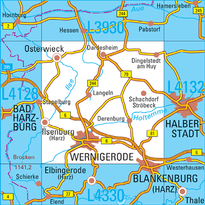 L4130 Wernigerode Topographische Karte 1:50000