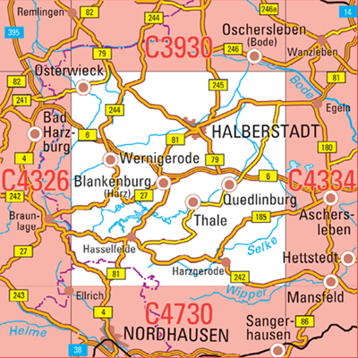 C4330 Halberstadt Topographische Karte 1 : 100 000