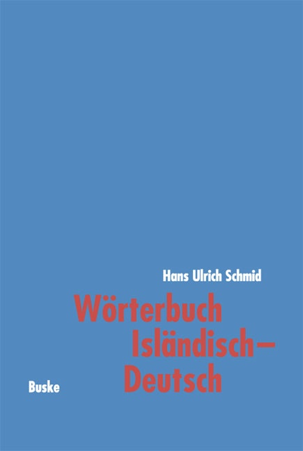 Wörterbuch Isländisch-Deutsch - Hans U Schmid