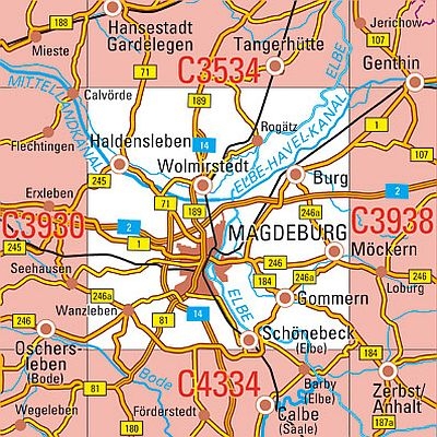 C3934 Magdeburg Topographische Karte 1 : 100 000