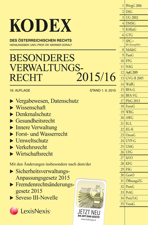KODEX Besonderes Verwaltungsrecht 2015/16 - 