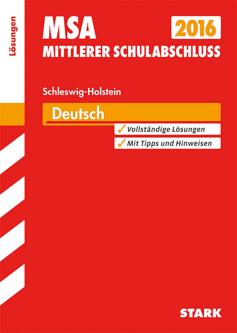 Mittlerer Schulabschluss Schleswig-Holstein - Deutsch Lösungen - Marion von der Kammer, Margrit Deißner, Bettina Hoffmann