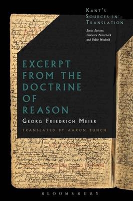 Excerpt from the Doctrine of Reason - Georg Friedrich Meier