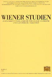 Wiener Studien. Zeitschrift für Klassische Philologie, Patristik und Lateinische Tradition / Wiener Studien. Zeitschrift für Klassische Philologie, Patristik und Lateinische Tratition - 