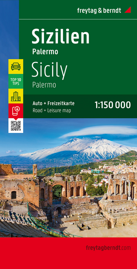 Sizilien - Palermo, Top 10 Tips, Autokarte 1:150.000