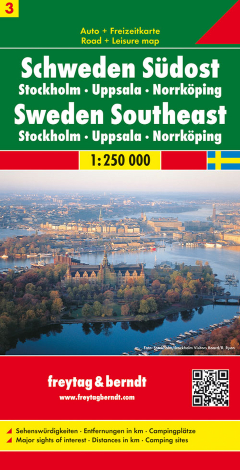 Schweden Südost - Stockholm - Uppsala - Norrköping, Autokarte 1:250.000 - 