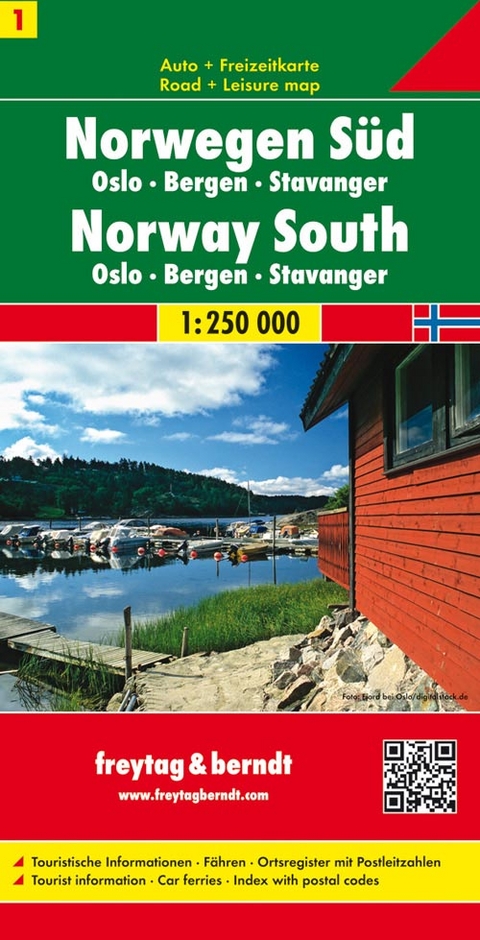 Norwegen Süd - Oslo - Bergen - Stavanger, Autokarte 1:250.000 - 