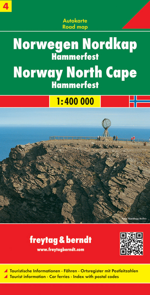 Norwegen Nordkap - Hammerfest, Autokarte 1:400.000 - 